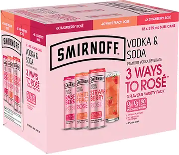The Smirnoff Co. Smirnoff Vodka & Soda 3 Ways To Rose